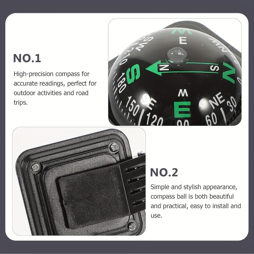 1 piece waterproof car and ship compass with bracket base - black ABS car navigation | mounting compass waterproof compass, marine compass waterproof
