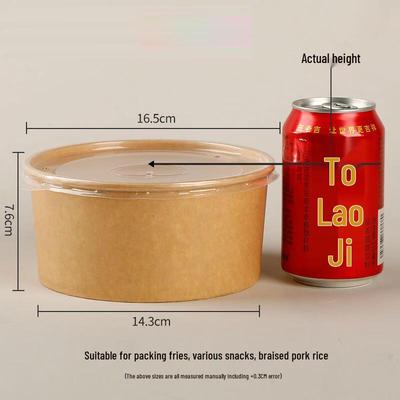 Disposable Kraft Paper Salad Bowl with PP Lid