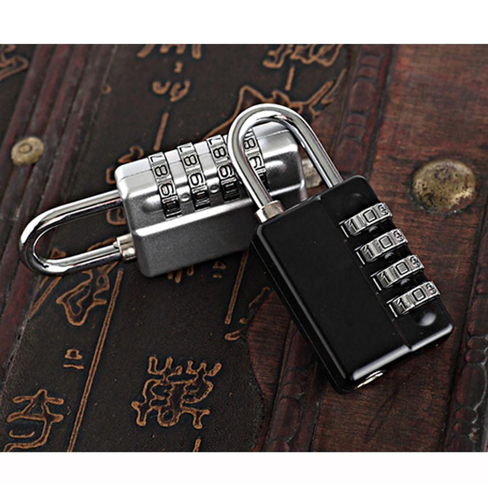 1Pcs Durable with Key Combination Padlock Zinc Alloy Dormitory Cabinet Password Lock 4 Digits Luggage Padlock