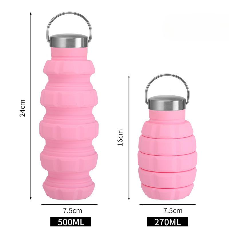 Outdoorové sporty Jedlý silikonový kelímek na vodu Netěsnost Cestovní výsuvný skládací hrnek Horolezectví Fitness Přenosná silikonová láhev