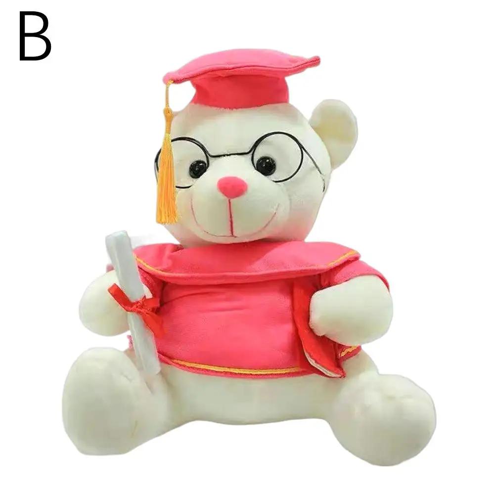 18cm Doctor Teddy Bear Plush Toy Graduation Memorial Gift Bear Toy Knowledgeable Trend Graduation Bear Pillow Plush Decorat Q0c0