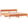 Solid Wood Bed Without Mattress Wax Brown 200x200 Cm Pine Wood