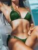 2025 Shiny Rhinestone Diamond Bikini Women Swimsuit Female Swimwear Two Pieces Bikini Set Halter Metal Chains Bathing Suit Swim
