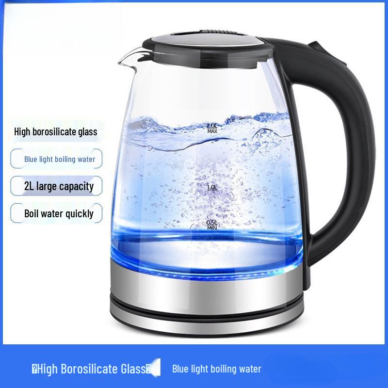 Large Capacity Transparent Electric Kettle with High-Temperature Resistance and Auto Power-Off