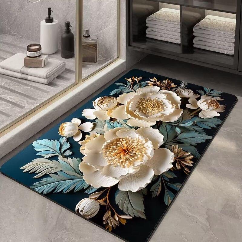 Super Absorbent Diatom Mud Soft Floor Mat Anti-Slip Rug Quick-Drying Absorbent Foot Pad Mats Dirt-resistant Erasable Big Carpet
