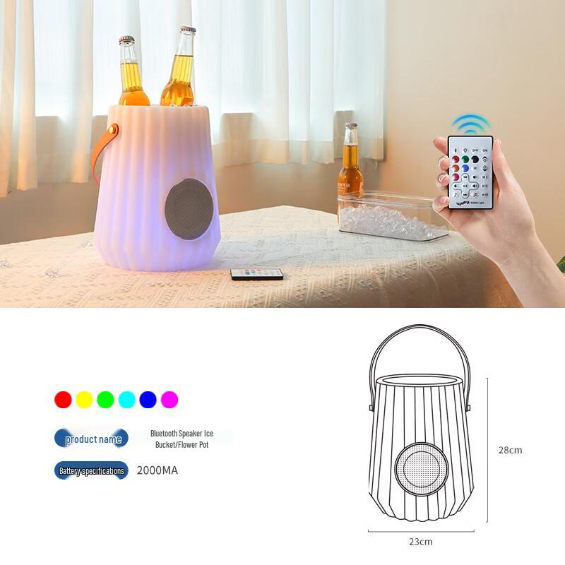 

Multi-functional LED Speaker Ice Bucket with Remote