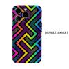 Neon Chevron Geometric Phone Case for IPhone 17AIR 16E 16 15 14 13 12 11 17 Pro Max Plus Double-layer Back Cover