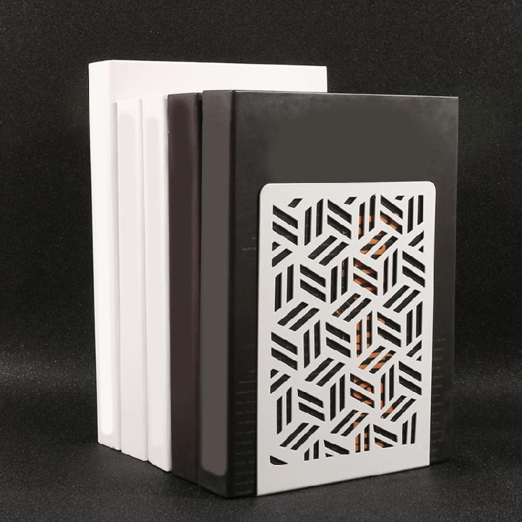 1 Pair Hollow Bookends Metal Bookends Decorative Bookends Book End Book Holders Book Stoppers for Library Office