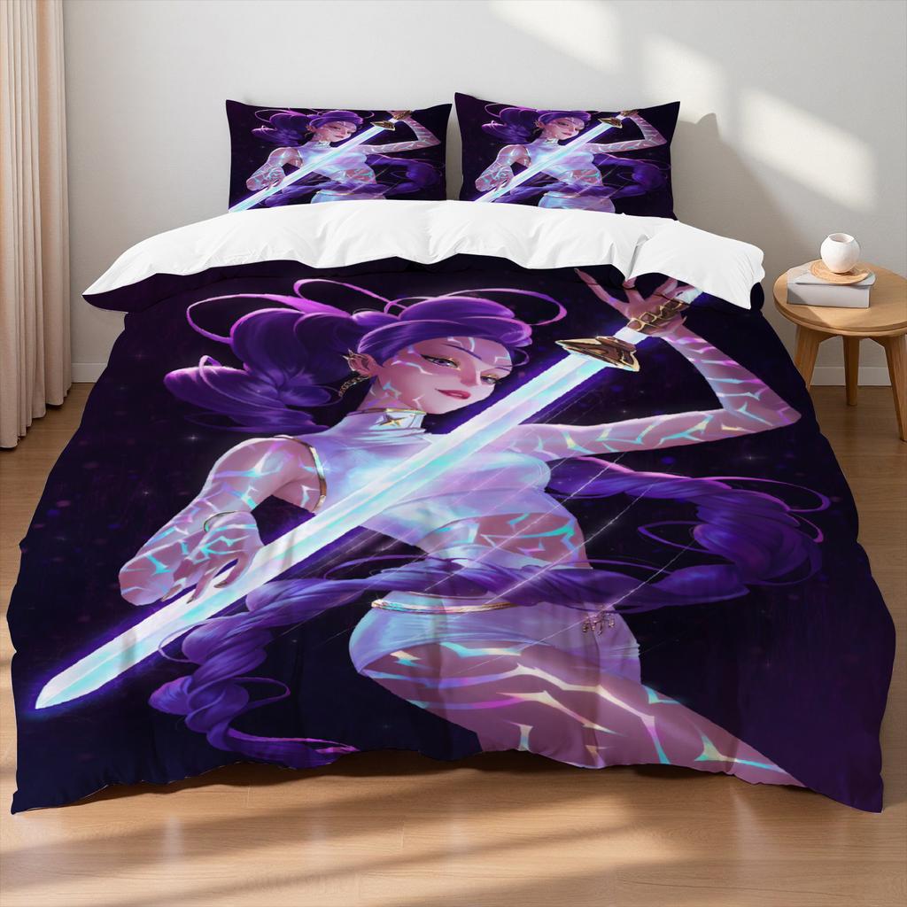K-pop Girls Boys Group D-Demon Hunters Printed Coreless Duvet Cover Multi Size Bedroom Dormitory Holiday Bedding Decoration