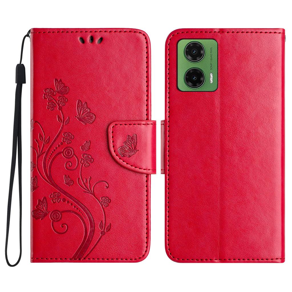 For Motorola Moto G35 5G Case Imprinted Mini Butterfly Leather Wallet Phone Cover