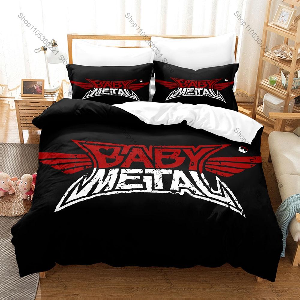 Personality Babymetal Band Printed Bedding Set New Soft Skin Friendly Duvet Cover Pillowcase Comfortable Bedroom Bed Linens Home