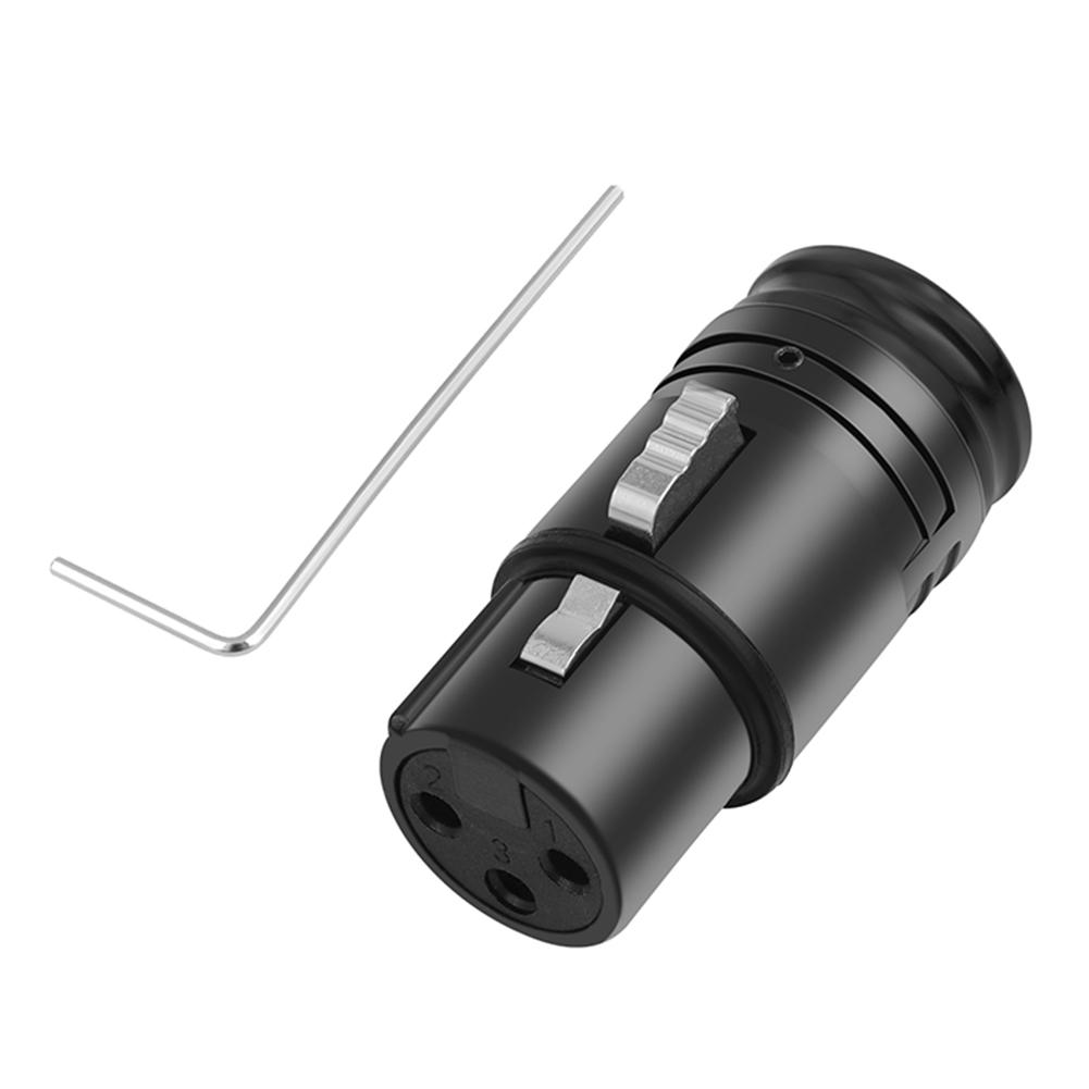 Male/Female Compact XLR Microphone Solder Adapter with Wrench Professional XLR Adapter 90 Degree Right Angle for Power Amplifier
