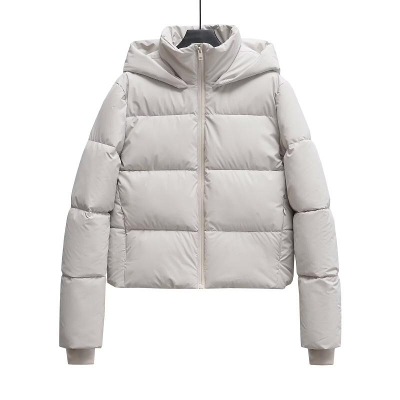 Womens Hooded Cotton Puffer Jacket Thick Warm Casual Streetwear Coat With Zippered Pockets