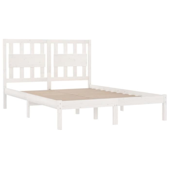 VidaXL Bed Frames White Solid Pine Wood 140x190 Cm 3103914