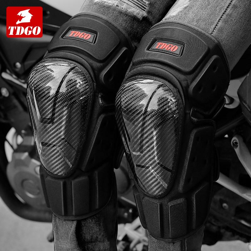 Carbon Fiber Motorcycle Knee Pads, Summer Anti-Fall Windproof Leg Protectors Knight Riding Knee Elbow Set