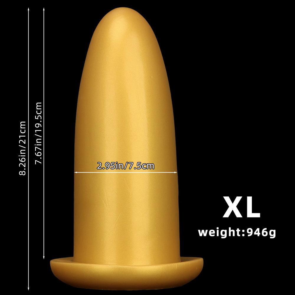 Gold Oversized Silicone Anal Plug - Extra Large Butt Plug for Men Women, Anal Stretching BDSM Adult Sex Toy