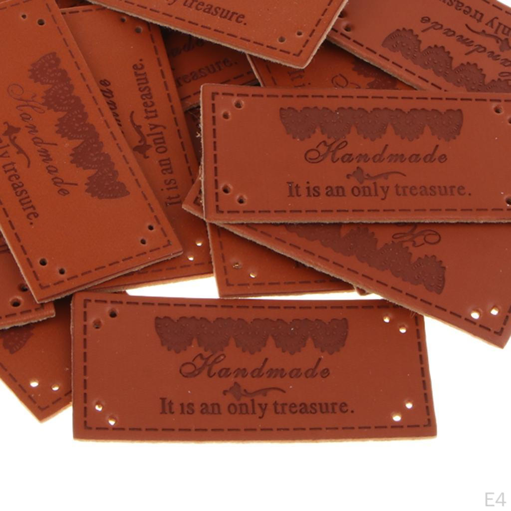 20 Pcs DIY Embossed Tag With Holes Sewing Clothes Patches