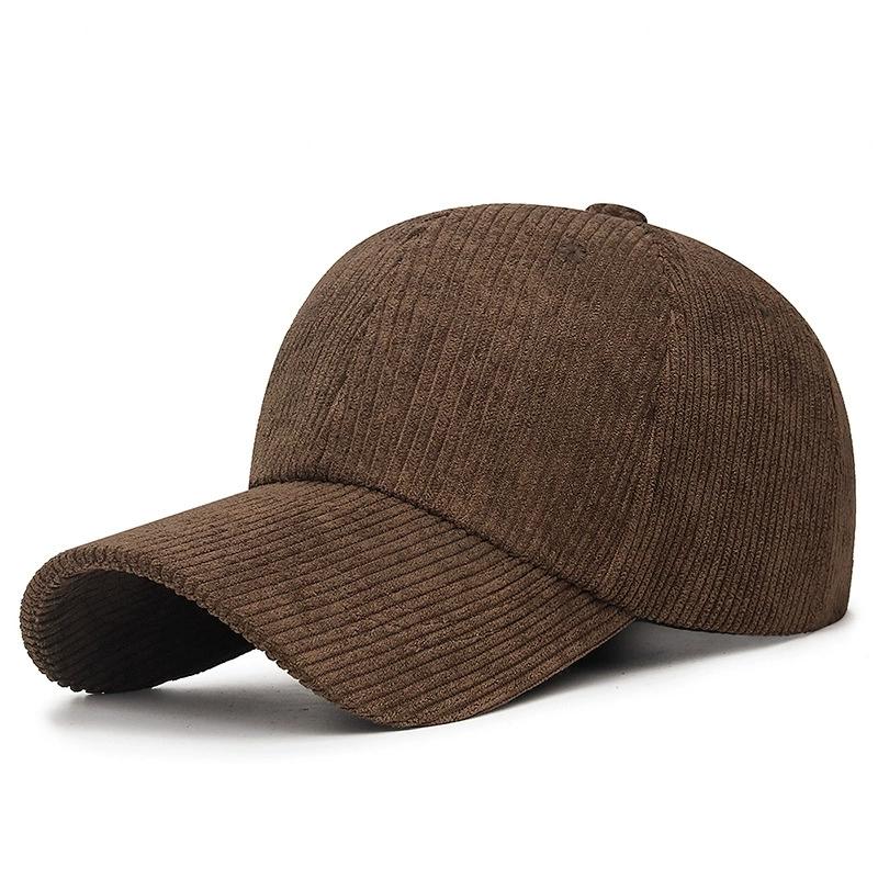 Solid Color Versatile Corduroy Baseball Cap Warm  Stylish Korean Style Peaked Cap Men's Plush Hat Women's Autumn and Winter Hat