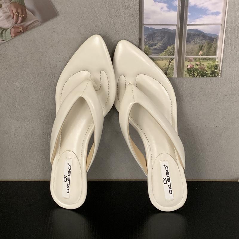 Fashion SUOJIALUN 2025 Summer New Women Slipper Fashion Pointed Toe Slip On Flip Flop Shoes Low Wedge Heel Outdoor Vacation Slides Shoes
