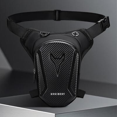Motocyklowa Wodoodporna Torba na Nogi z Twardą Skorupą, Męska Codzienna Torba na Pas do Jazdy na Rowerze, Zewnętrzna Motocyklowa Torba Crossbody