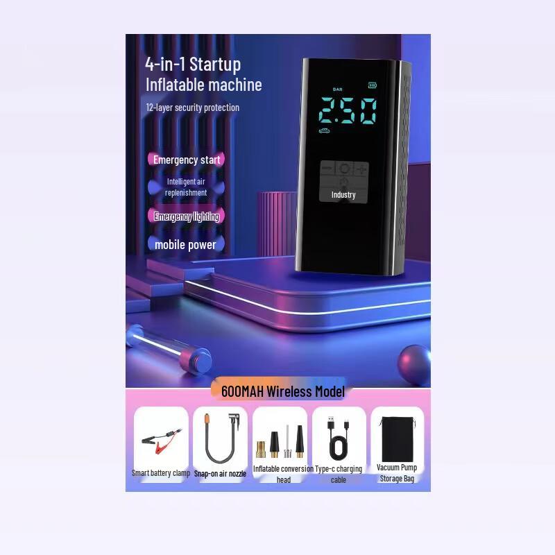 Miling 4-in-1 Wireless Car Jump Starter & Air Pump