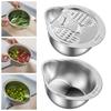 Reusable Vegetable Slicer Grater Stainless Steel Rice Washing Basin  Food Preparation