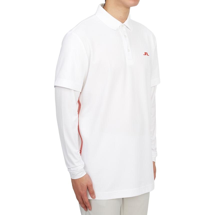 J. Lindeberg Logo Pullover Long Sleeve Polo Shirt Men tops White GMJT08584-0000