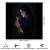 Gothic Witch Shower Curtain Dark Forest Halloween Decor Spooky Ethereal Mystical Room Divider Vintage Horror Tapestry Wall Hangi