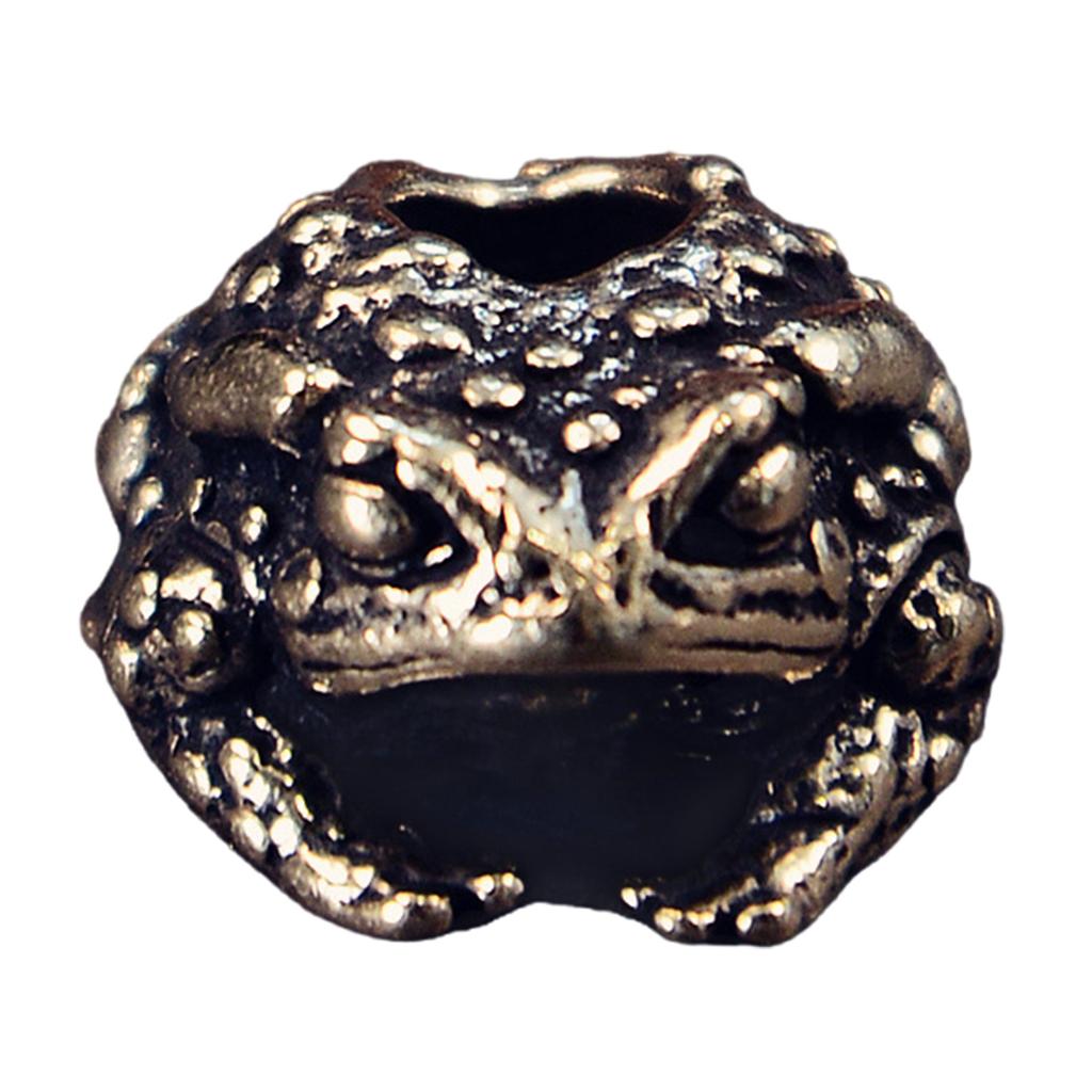 Vintage Brass Toad Charm Bead For EDC Paracord Bracelet DIY Jewelry Making Supplies