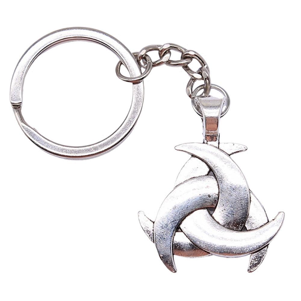 Celtic Knot Charm Hexagram Keychain Irish Amulet Key Ring 28mm Ring