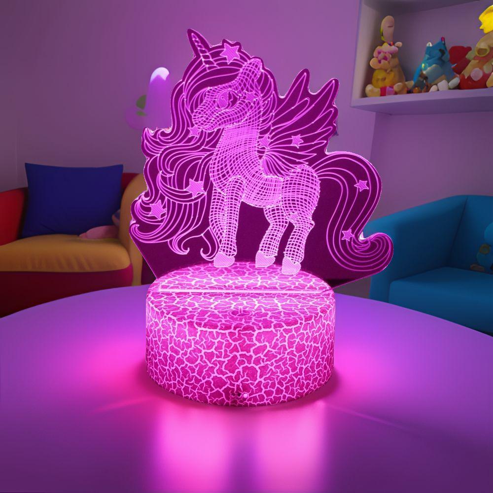Anime Lamp Unicorn Night Light Color Changing Touch Child Nightlight Kid Toy Room Bedroom Decor Valentine Day Gifts 3D LED RGB S Kid Friendly