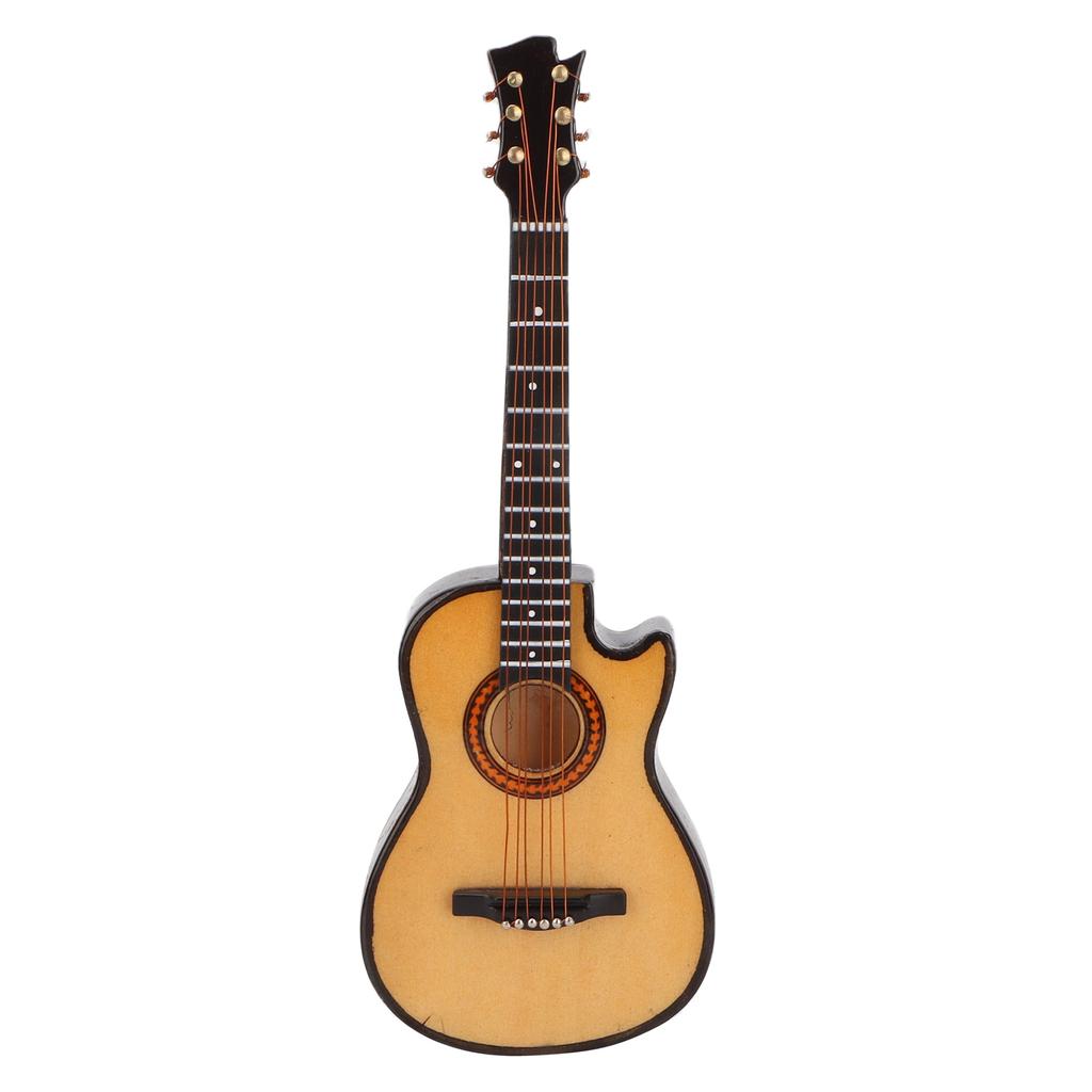 Minature Guitar Model Wooden   Musical Instrument Guitar Replica with Stand Ornament