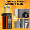 Digital Pinless Moisture Meter with Ball Probe & Color LCD 0~70% RH Range, Alarm Function for Wood/Walls/Concrete/Masonry/Gypsum