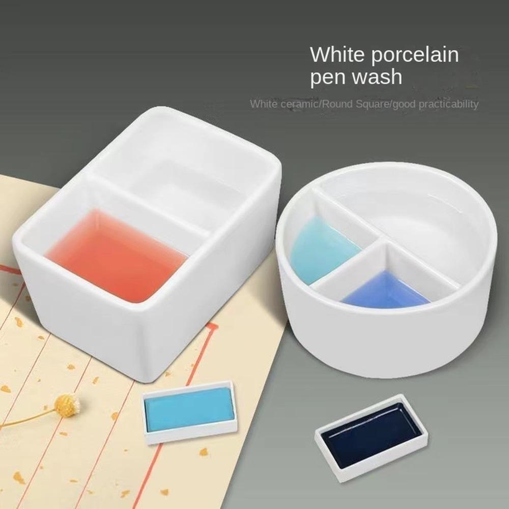 Ceramic Watercolor Palette Ink Plate Calligraphy Washer Ceramic Washing Palette  Art Supplies