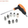 Y4UA T-Shape Skateboard Wrench T-wrench Tools with 6/8/10/45mm Bit Tools