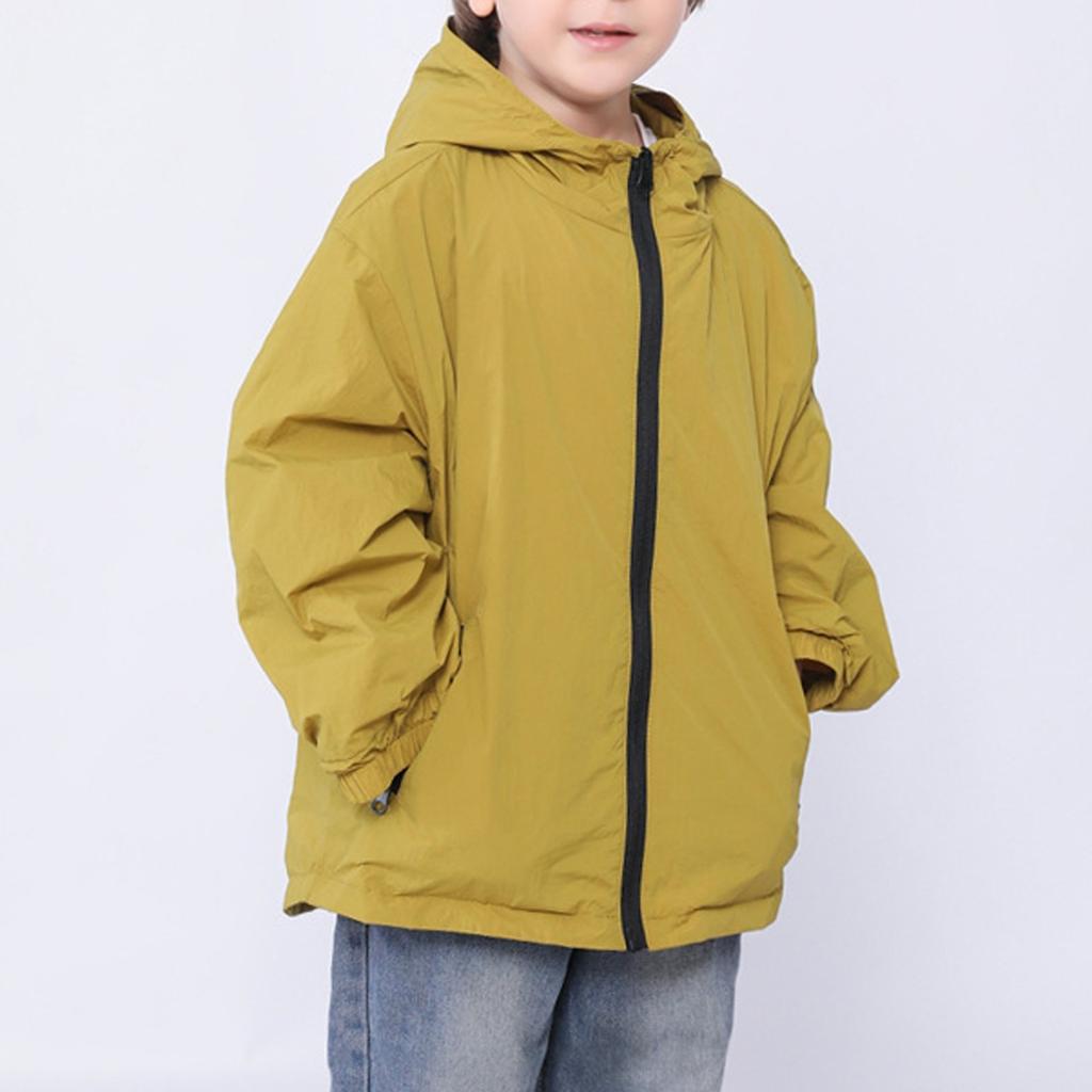 Children's Casual Waterproof Windbreaker Outdoor Loose Solid Color Sportswear Jacket