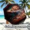 Custom Name Personalized Horror Theme Chucky Print Umbrella, Auto Open Close, 8‑Rib Sturdy Frame, Commute Camping Hiking Use, Birthday Gift