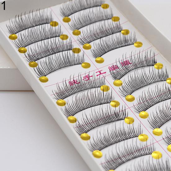 10 Pairs Thick Crossing Long Natural Looking Fake Eyelashes Make Up False Lashes