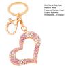 Keychain Pendant 3D Cartoon Heart Design Colorful Rhinestones Inlaid Key Chain with Lobster Clasp Key Ring Bags Accessories