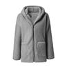 Women S Loose Plush Long Sleeve Hooded Zip Up Cardigan Coat