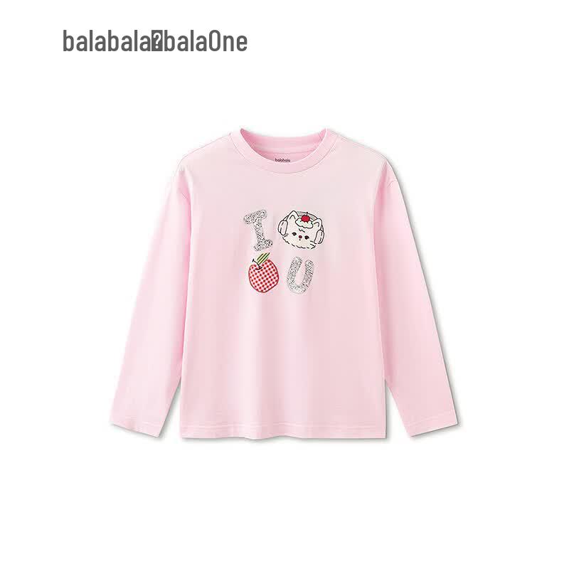 Balabala Girls' Pure Cotton Long Sleeve T-Shirt