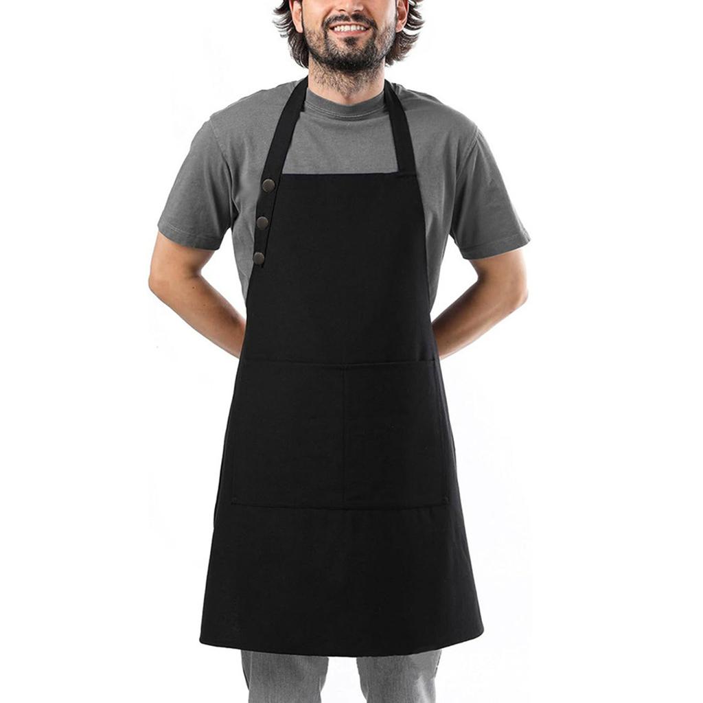 Half Apron Neutral Polyester Kitchen Work Apron With Adjustable Neck Strap Suitable For Restaurant Kitchen