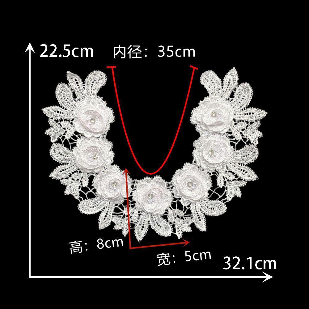 Black And White I Embroidery Polyester Beads Hollow Diy Sewing Lace Decoration Matching Clothing Accessories Clothing