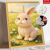 Pearl painting kit cute rabbit floral meadow DIY home decoration painting