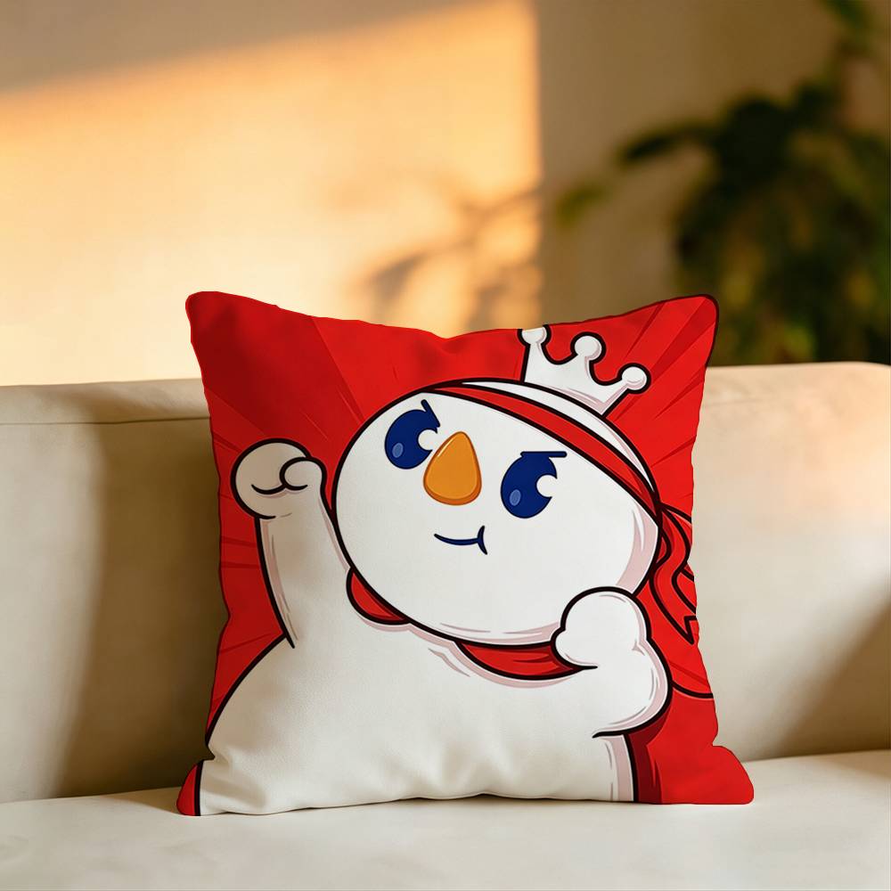 MMixue Ice City Snow Mascot Square DoubleSided Printed Pillow Case Bedroom Bedside Pillow Sofa Cushion Cover