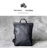 Genuine Cowhide Leather Minimalist Backpack: Handmade, Simple, Versatile Design for Men and Women.