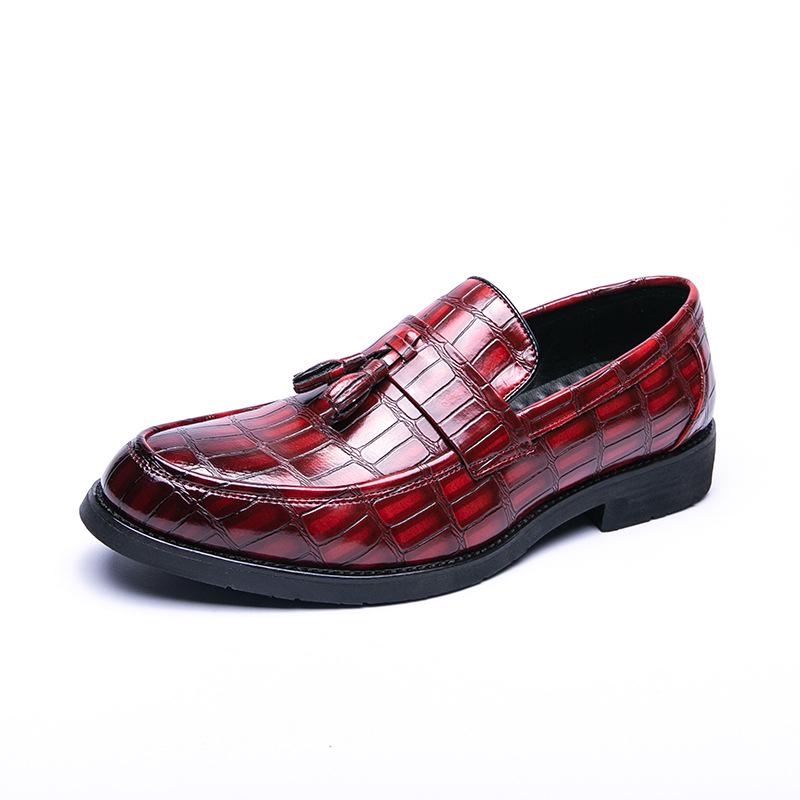 Men s Brogue Tassel Loafers - Breathable Business Leather Slip-ons, Large Sizes Available 46