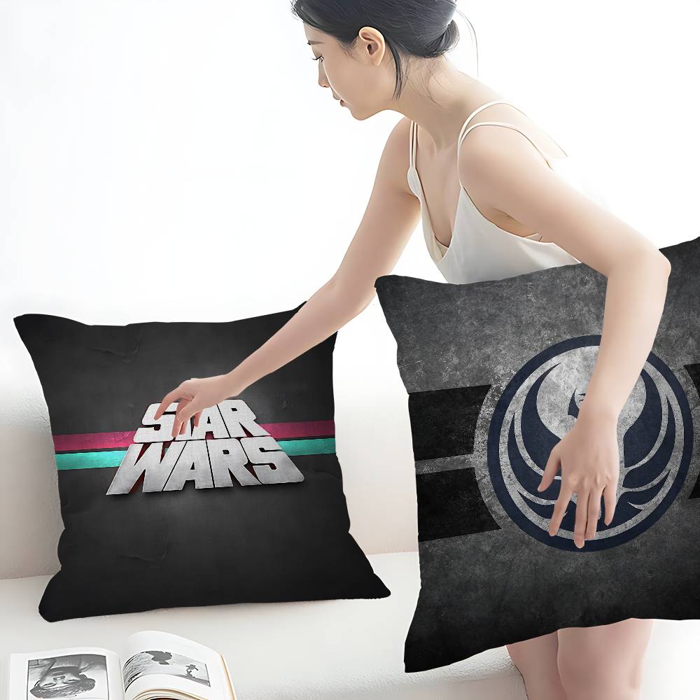 S-Stars W-Wars Logo 45*45Cm Cushion Cover Pillow Cover Decor Pillowcase Home Pillowcase For Couch Pillow