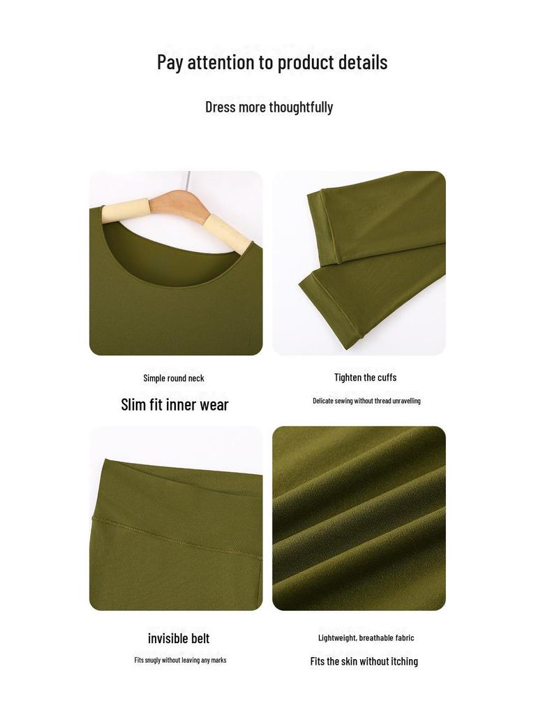 Bezešvý podzimní zeštíhlující základní outfit - Vysoce elastický hřejivý top a kalhoty pro ženy