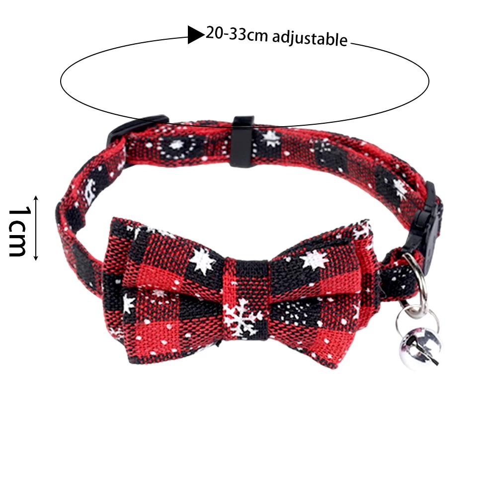 10/1PCS Christmas Snowflake Cat Collar Removable Adjustable Dog Collar Pet Cat Bow Tie Dog Christmas Accessories Pet Supplies